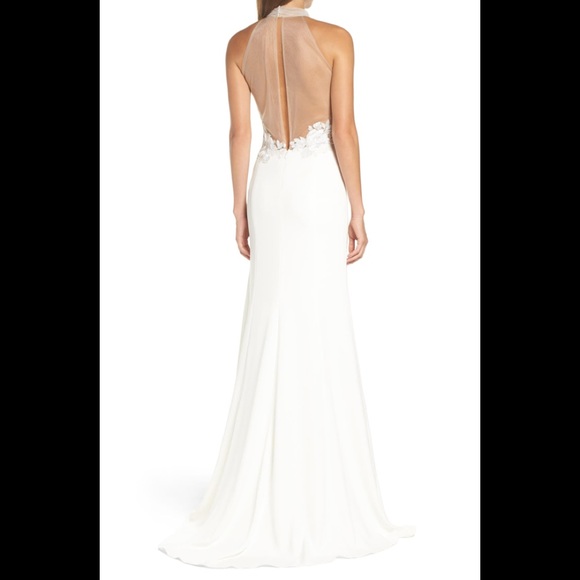 Tadashi shoji dianna embroidered trumpet gown - Picture 2 of 8